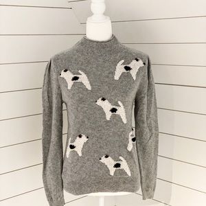 EUC Loft Mock Neck Jack Russell Sweater